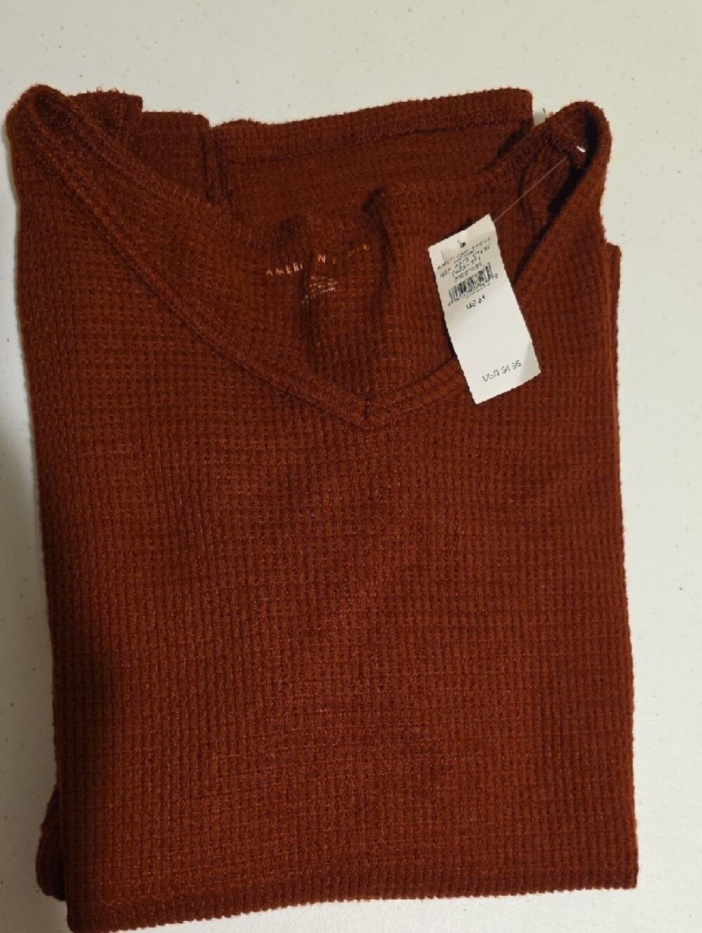 American Eagle Outfitters Rust V-Neck Lightweight Knit Sweater - Picture 11 of 11